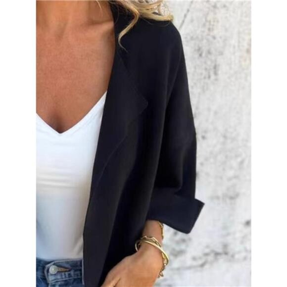 Full Size Open Front 3/4 Sleeve Casual Cardigan Plus Size - Picture 6 of 16